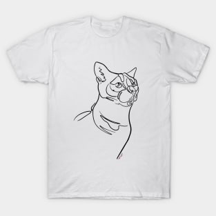 Minimalist cat - Line T-Shirt